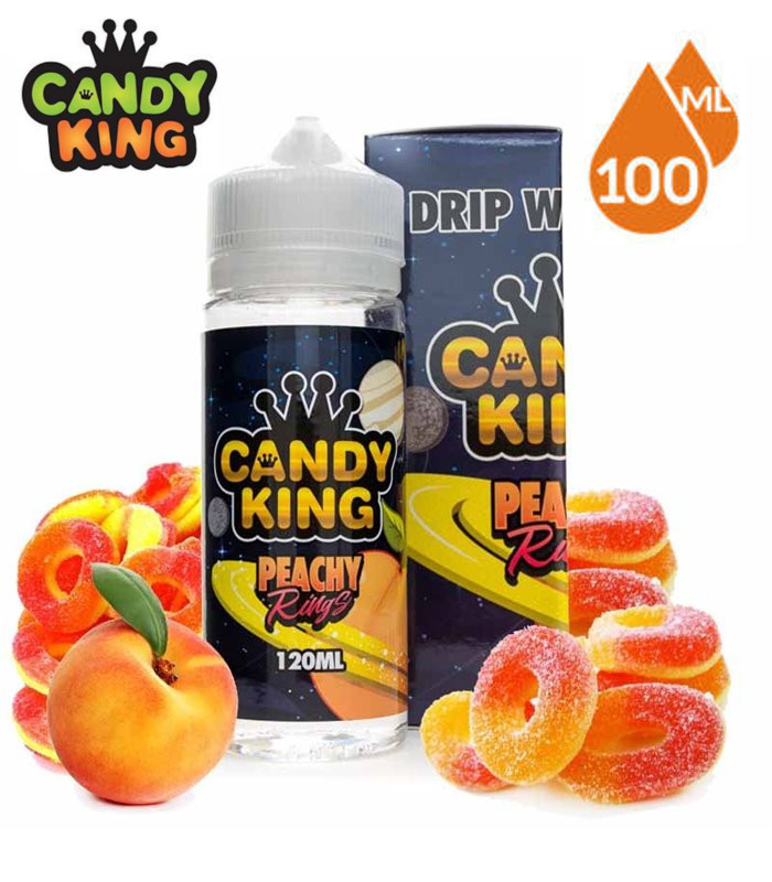 E-líquido Candy King Peachy Rings by Drip More TPD 100ml 0mg